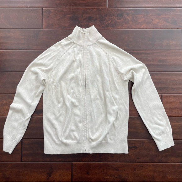 Gap Full-Zip, Lightweight, Off-White Sweater - Picture 4 of 8